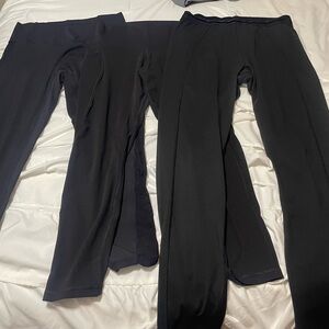 Source Unknown Black High-Rise Stretch Leggings Set of Three